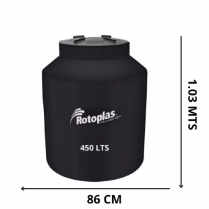 Rotoplas 450 lts negro bicapa